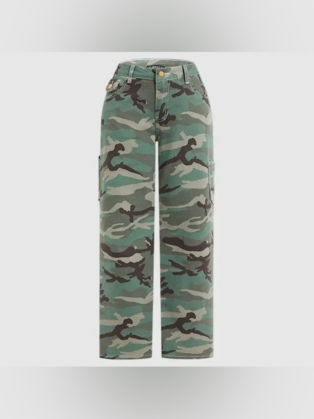 Flamingals Stretchy Camo Print Mid Rise
Straight Leg Pants Womenswear S PS7-3